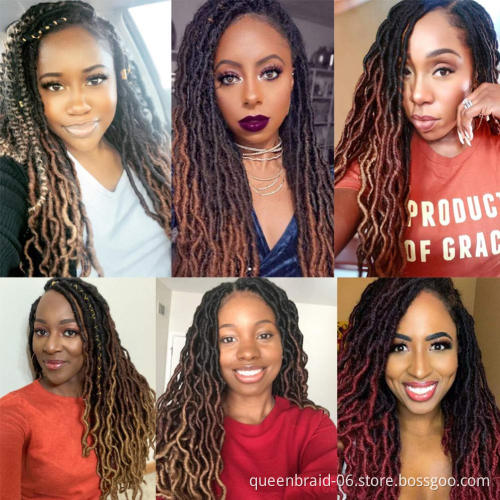 18 Strands Faux Locs Crochet Hair Black Brown Burgundy Dreadlocks Hair Extensions Soft Gypsy Locs Crochet Braids